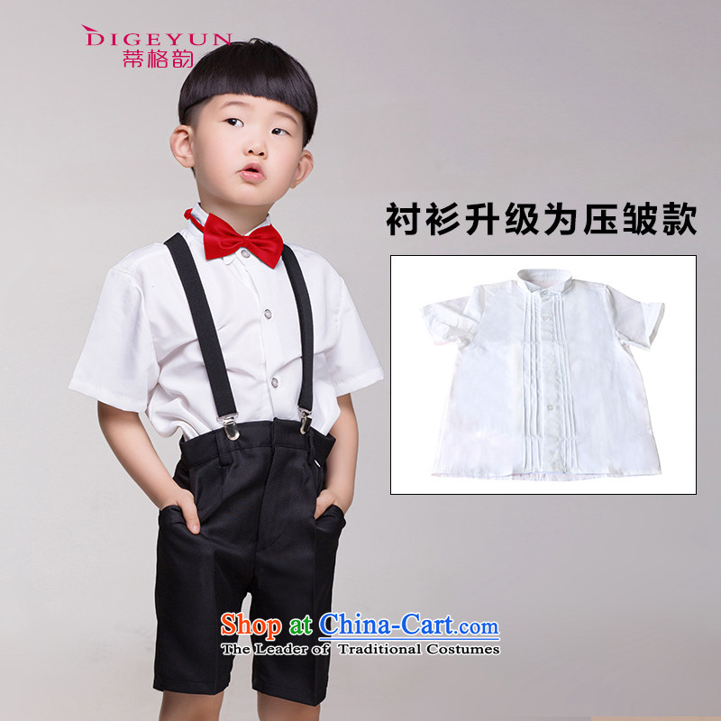 The following children dress shorts kit boy boys choir performances with 61 jumpsuits kit summer white shirt upgrade to red necktie, creases 150_12 code_