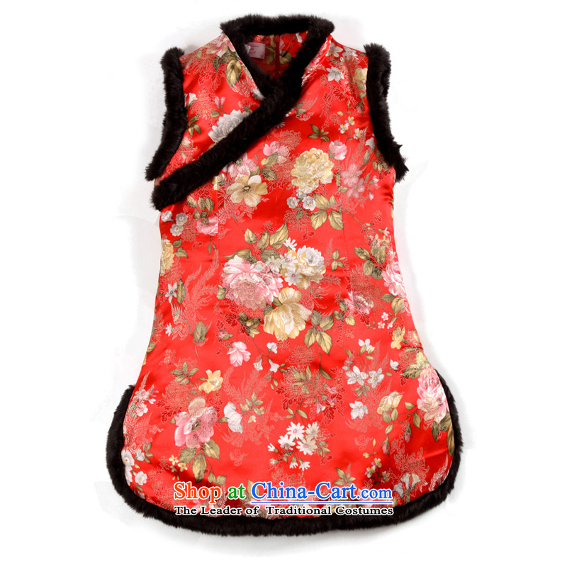 Ethernet- 2015 autumn and winter clothes, cotton qipao folder girls serving pearl Tang dynasty Classic girls show Services 120 large auspicious Ethernet-shopping on the Internet has been pressed.