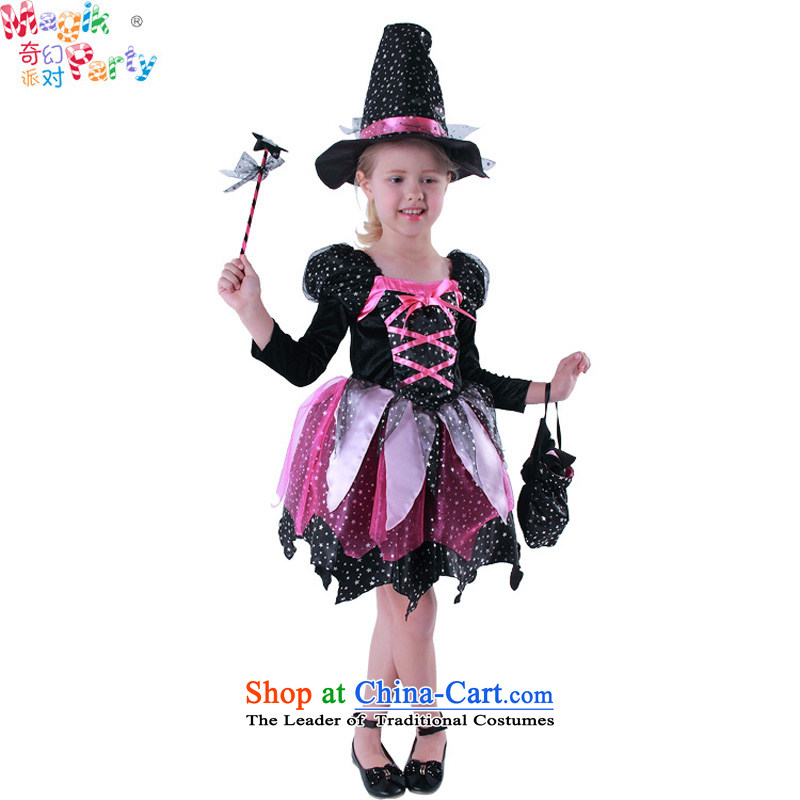 Fantasy to send girls Halloween costume party gathering play fashion school performances skirt witch dresses black cat witch skirt classic black 135cm9-10) Code, a party (magikparty) , , , shopping on the Internet
