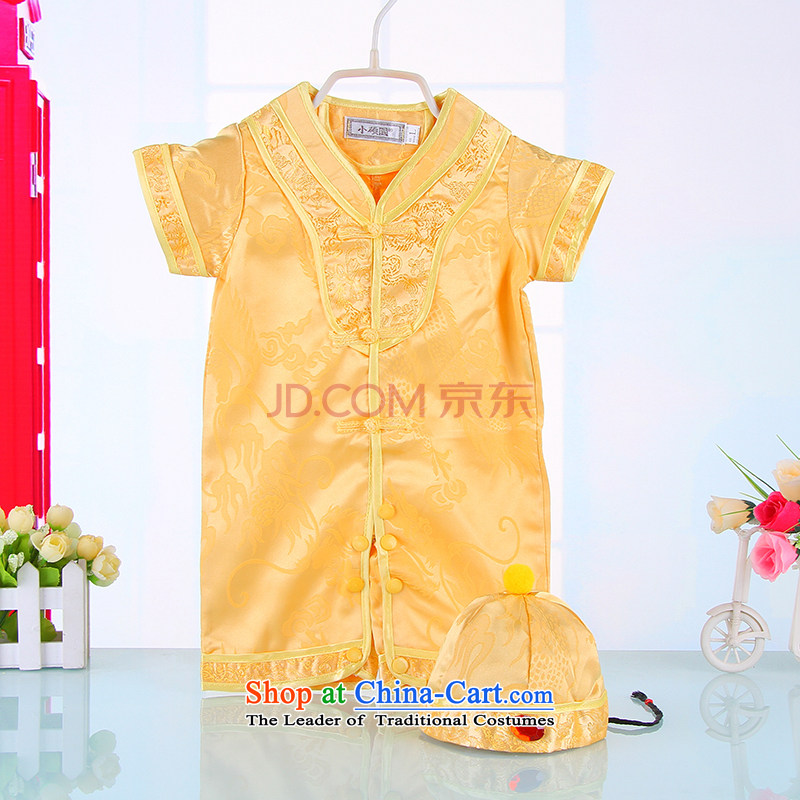 Tang Dynasty new summer children's apparel boys and men's shorts, short-sleeved baby package China wind baby suit Yellow 66