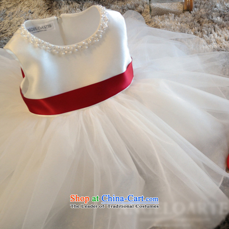 Custom branded children's wear Korean hanakim new girls white wedding dress skirt Princess Snow White bon bon dresses K15068 m White 7-12 (flower 12t/150cm, delivery hanakimi) , , , shopping on the Internet