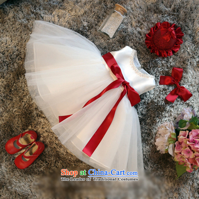 Custom branded children's wear Korean hanakim new girls white wedding dress skirt Princess Snow White bon bon dresses K15068 m White 7-12 (flower 12t/150cm, delivery hanakimi) , , , shopping on the Internet