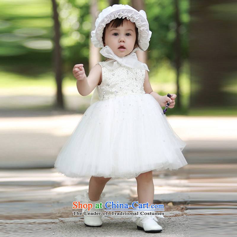 Custombranded clothes high end hanakimi infant princess dress bon bon dress festive Flower Girls services manually Stitch pearl white K15077 m White 7-12 day delivery150cm