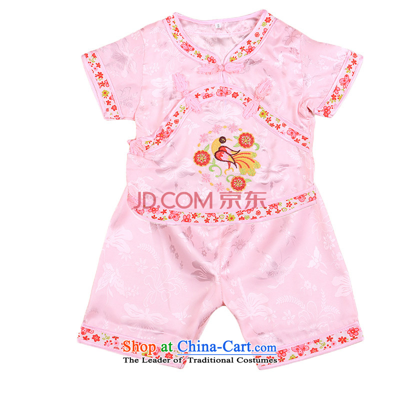 Tang Dynasty children Tang dynasty baby girl cheongsam damask Siu Fung fairy boy shorts, short-sleeved packaged New Concert 4665 White 90 summer clothing Bunnies Dodo xiaotuduoduo) , , , shopping on the Internet