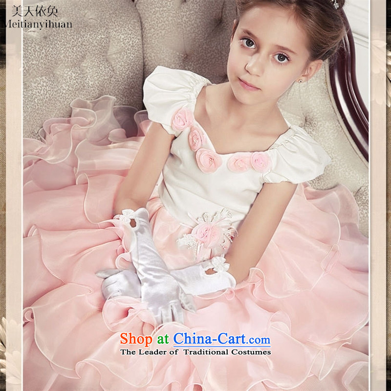 Explosion of children by 2015 dress bon bon skirt billowy flounces girls wedding flower girls wedding dress pink 130cm, us day in accordance with the property (meitianyihuan) , , , shopping on the Internet