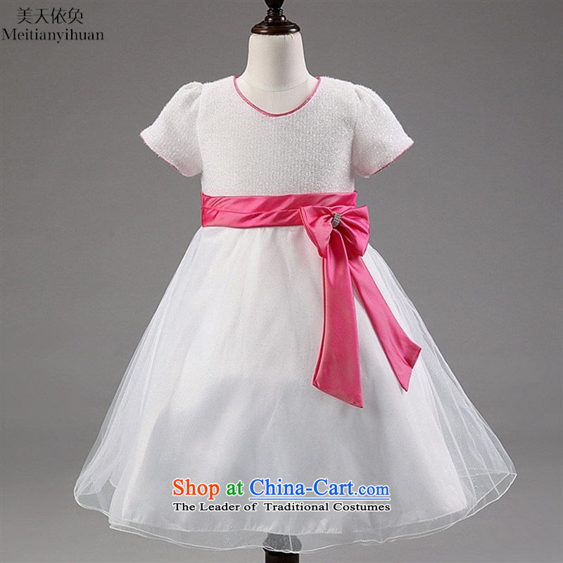 2015 new girls princess dresses summer Bow Tie Flower Girls dress skirt skirt White 6, the United States' day in accordance with the property (meitianyihuan) , , , shopping on the Internet