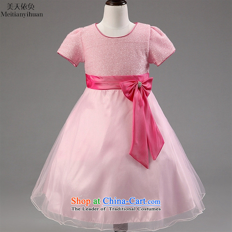 2015 new girls princess dresses summer Bow Tie Flower Girls dress skirt skirt White 6, the United States' day in accordance with the property (meitianyihuan) , , , shopping on the Internet