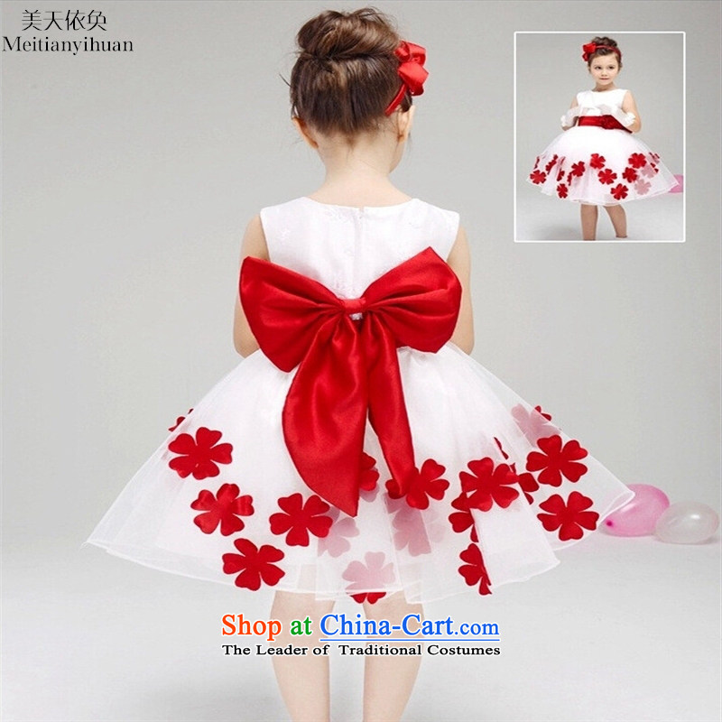 The Korean version of children's wear girls wedding flower girls dress petal princess dresses child skirt red 140cm, us day in accordance with the property (meitianyihuan) , , , shopping on the Internet