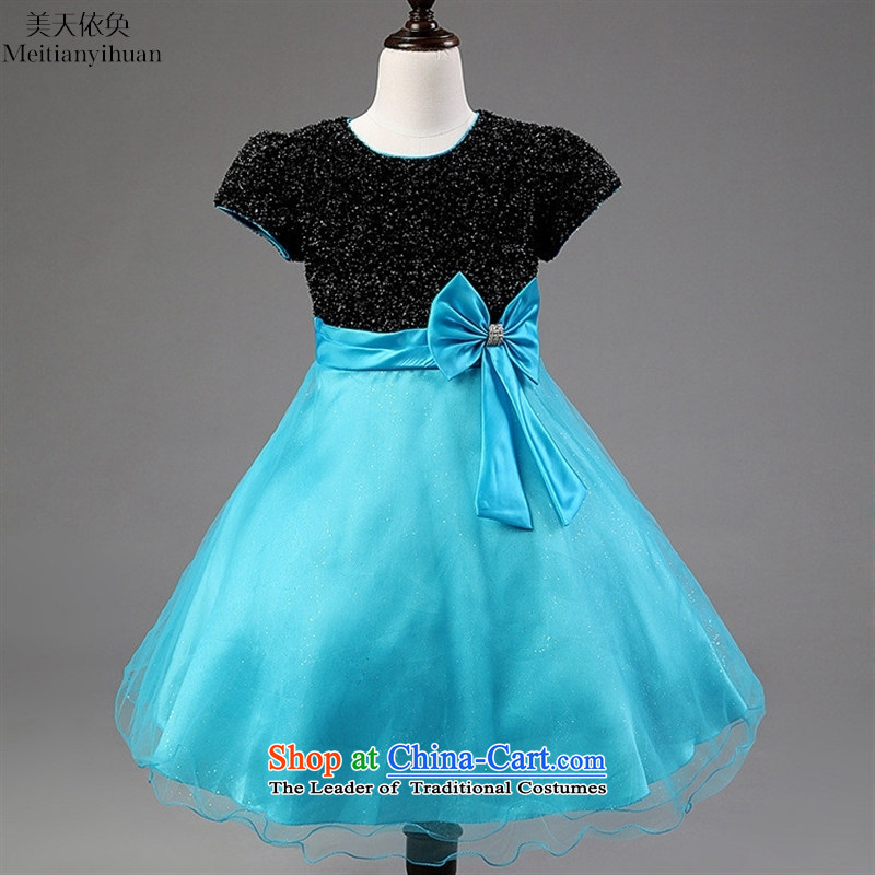 The girl child a Bow Tie dresses gauze flower girl children's wear skirts dress who princess skirt blue 8, Mei days in accordance with the property (meitianyihuan) , , , shopping on the Internet