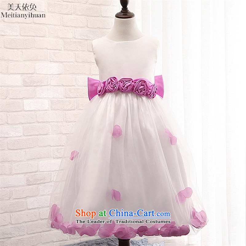 The girl child dresses stereo flowers of children and of children's wear skirts red 130cm, Princess Days In Hwan (United States) has been pressed meitianyihuan shopping on the Internet