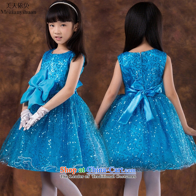 2015 new stamp Korean summer solid color dresses girls princess skirt red 130cm, us in accordance with the property (meitianyihuan days) , , , shopping on the Internet