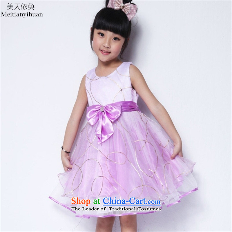 The new summer girls dresses explosions of Korean Bow Tie dress Flower Girls skirt yellow 130cm, us in accordance with the property (meitianyihuan days) , , , shopping on the Internet