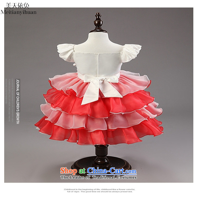 Ultra short-sleeved girls dresses spell color of small and medium-sized child dress skirt princess skirt toner orange 130cm, us day in accordance with the property (meitianyihuan) , , , shopping on the Internet
