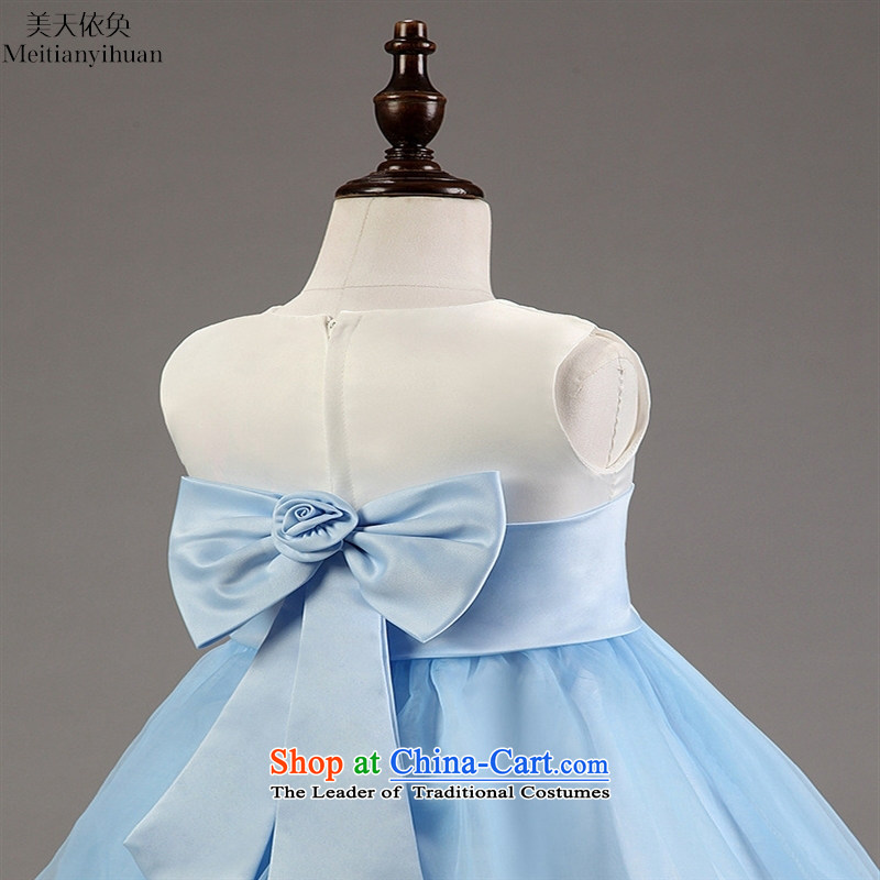 The new children's wear, Korean University Summer girls dresses spell color Flower Girls Princess skirt 130cm, blue-day in accordance with the property (meitianyihuan) , , , shopping on the Internet