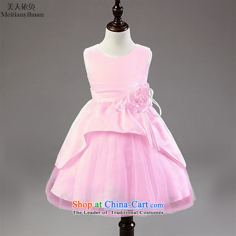 The Korean version of the Flower Girls Princess skirt the new girls dresses bon bon skirt pink dresses 130cm, child day-to-hwan (meitianyihuan) , , , shopping on the Internet