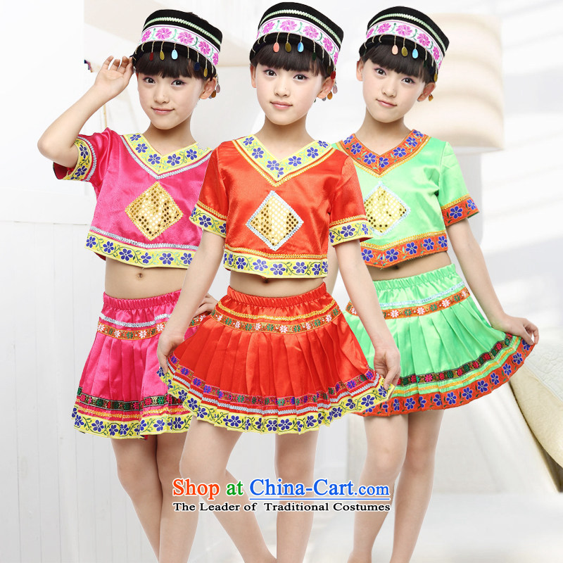 2015 children dance wearing girls children Hmong ethnic dances will dance of the Yi New clothing products in red 150, Hyun era (xuanshidai) , , , shopping on the Internet