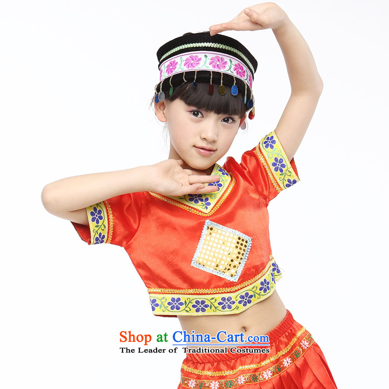 2015 children dance wearing girls children Hmong ethnic dances will dance of the Yi New clothing products in red 150, Hyun era (xuanshidai) , , , shopping on the Internet