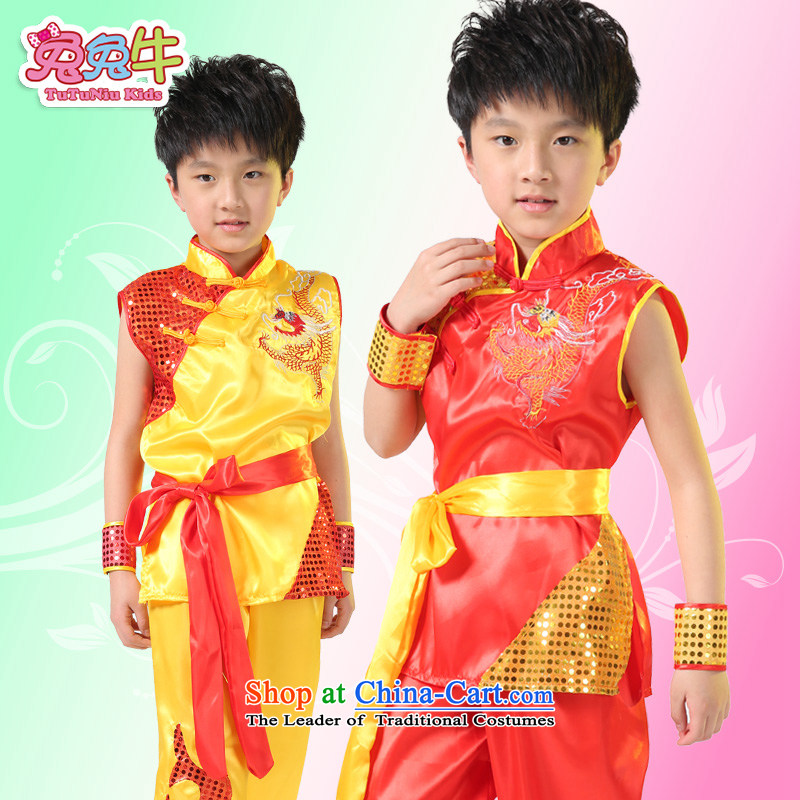 61. Children will martial arts services boy martial arts performance clothing kung fu children performances services serving girls yellow men and cattle has been pressed and 120-130 shopping on the Internet