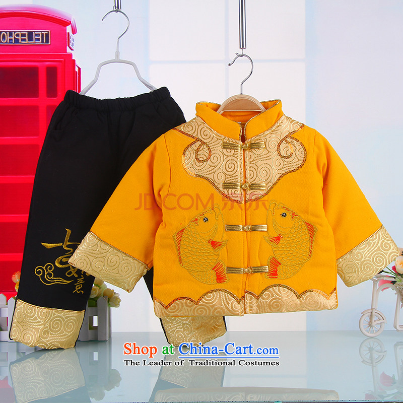 The happy new year-old baby Tang dynasty winter thick winter Tang dynasty infant children Tang Dynasty Winter 5377 boy yellow 90 small and Dodo xiaotuduoduo) , , , shopping on the Internet