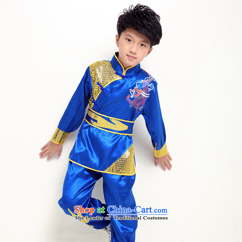 Children will exercise clothing boy martial arts performance services for children's dance wearing blue clothes Taiji Kongfu early childhood 140 times (xuanshidai Hyun) , , , shopping on the Internet