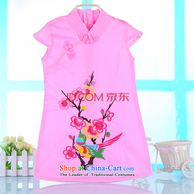 Summer 2015 new children's wear classical ethnic girls a Phillips qipao skirt child maids baby dresses rose 80 small and Dodo xiaotuduoduo) , , , shopping on the Internet