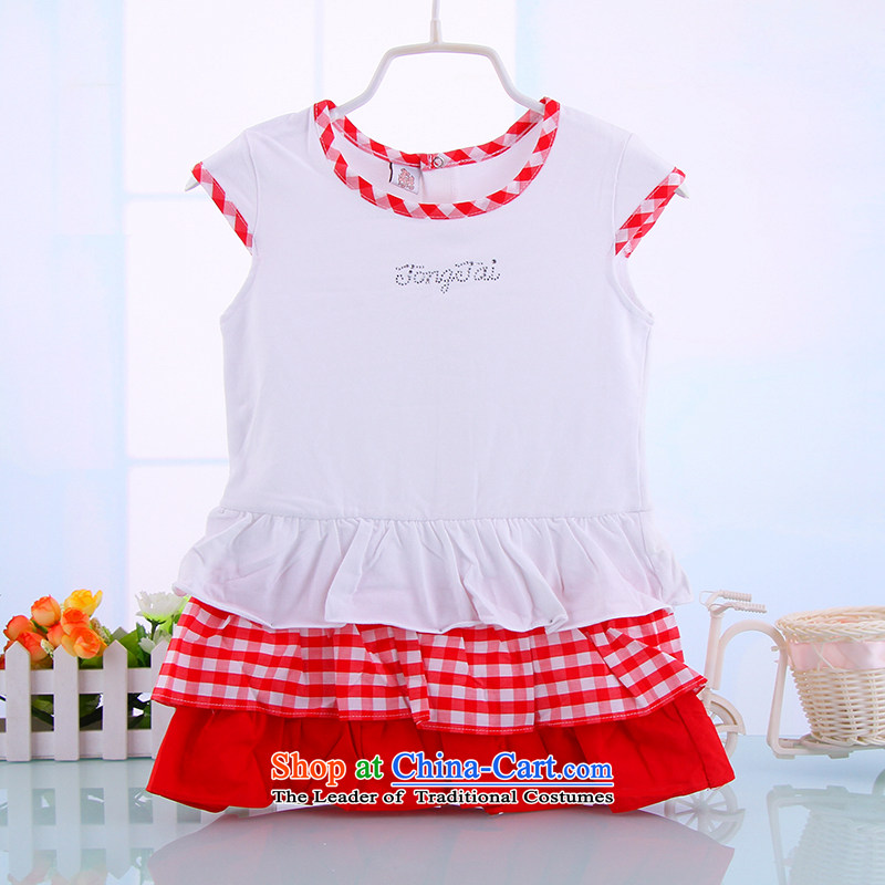 Summer 2015 new children's wear your baby girl summer girls skirt infant princess dresses skirt Red 90