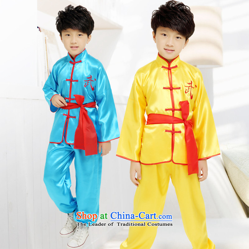 Children will therefore show martial arts child care services for children's Taijiquan Kung Fu Show service pack apparel package for boys and girls will stage of blue 170, Hyun era (xuanshidai) , , , shopping on the Internet