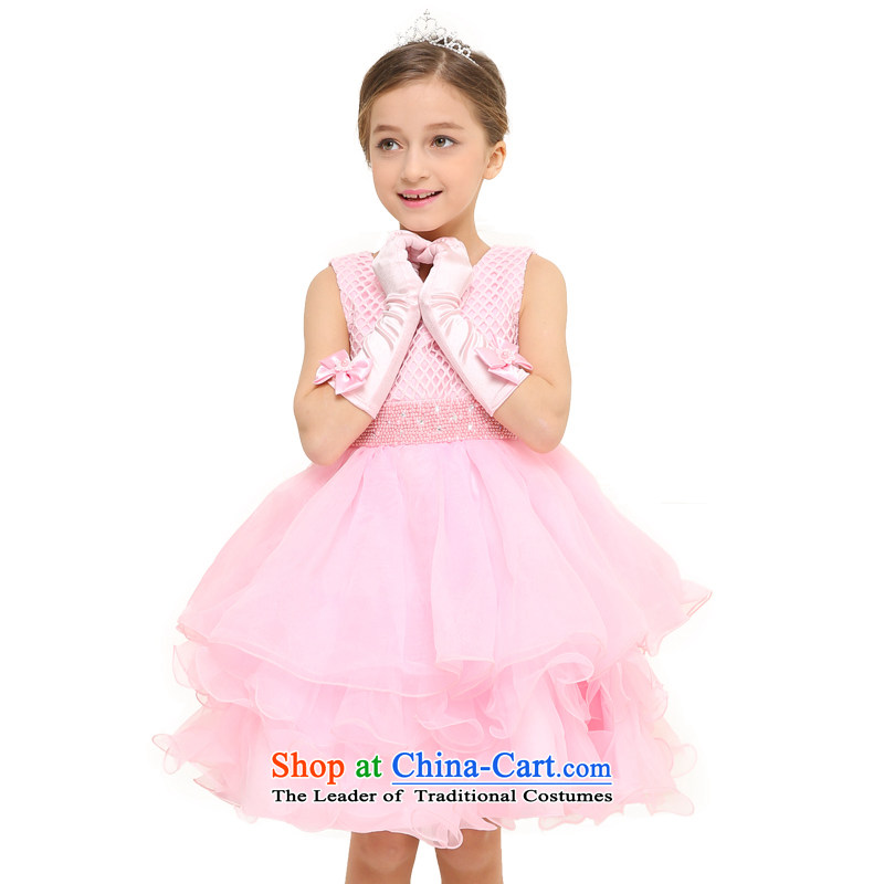 In accordance with the spring and summer of land picking_ children dress skirt princess skirt Flower Girls dresses girls dress skirt bon bon skirt wedding dress small moderator will pink100