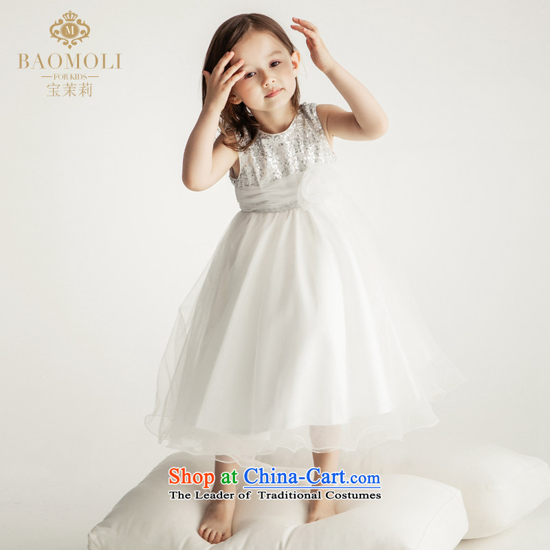 Po Jasmine children by 2015 new children's wear dresses Flower Girls dress skirt princess skirt bon bon skirt girls dress ivory 140 - chest 74 custom, Jasmine (BAOMOLI PO) , , , shopping on the Internet