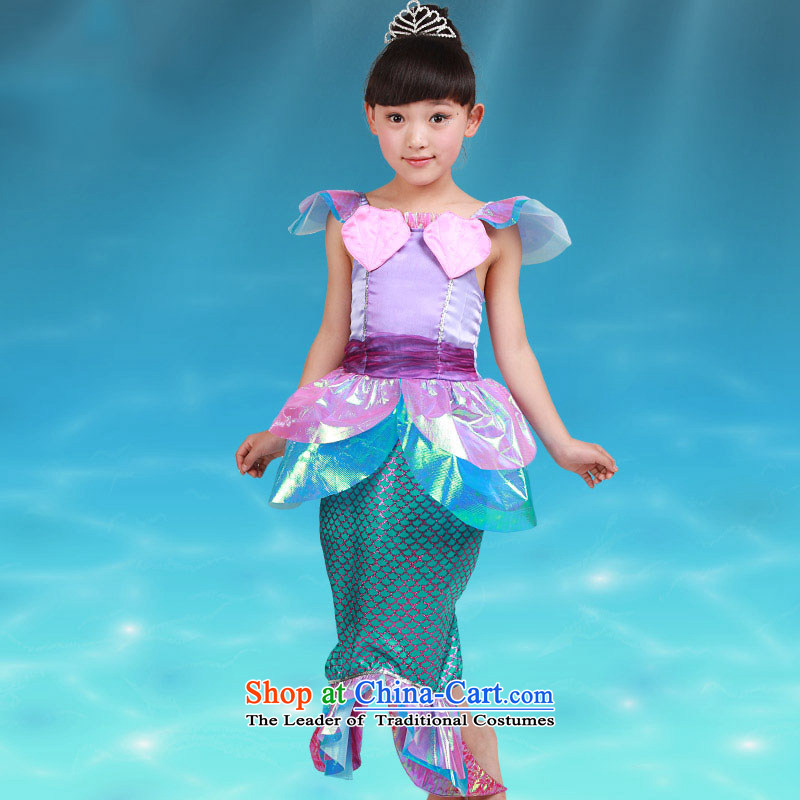Children will girls dancing services mermaid clothing children serving TZ5122-0002 theatrical performances 130CM,POSCN,,, Purple Shopping on the Internet