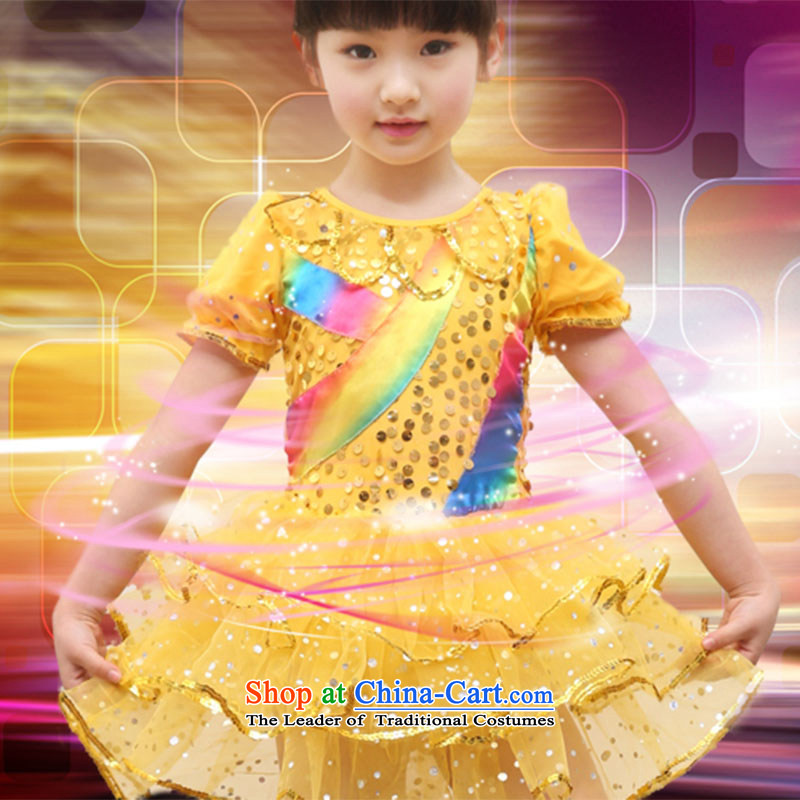 Children will dance girls serving kindergarten costumes and Children's dress princess bon bon skirt game services TZ5122-0012 yellow 140CM,POSCN,,, shopping on the Internet