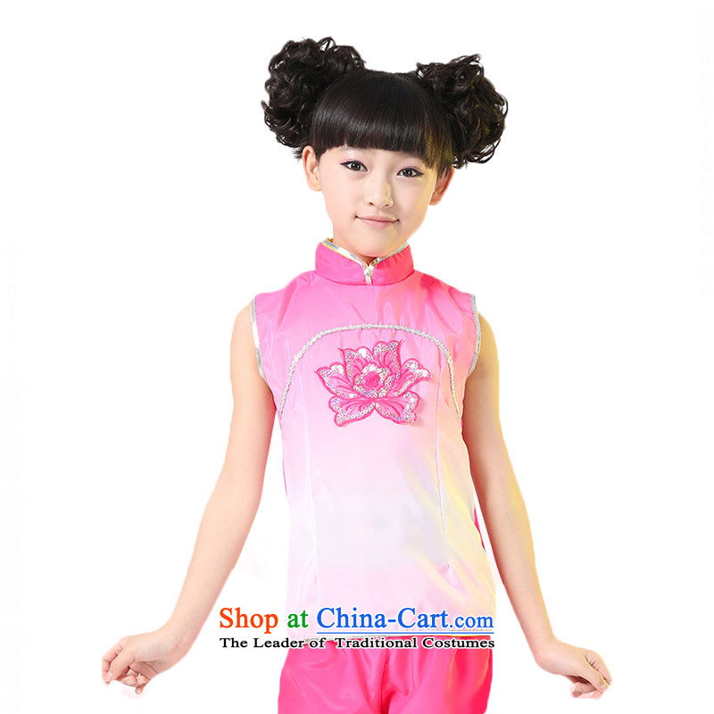 Children Dance Folk Dance will dress girls costumes and early childhood stage costumes?TZ5123-0007?red?130cm