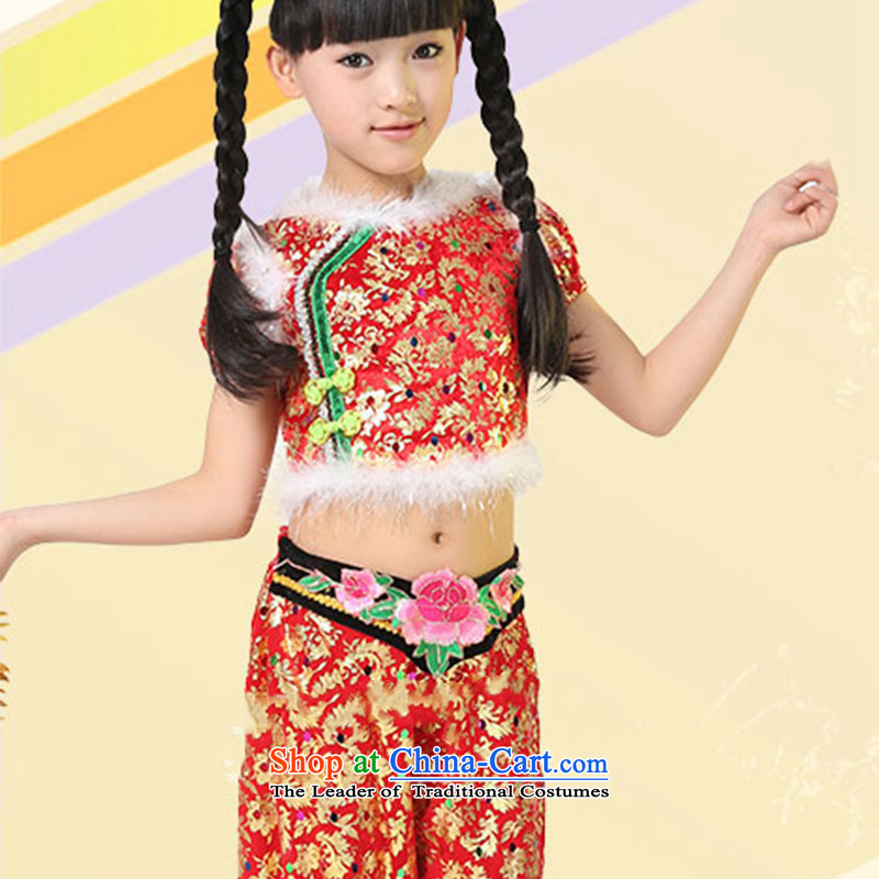 Children will serve a dance performance of early childhood yangko girls handkerchief dance TZ5123-0010 red 150CM,POSCN,,, shopping on the Internet