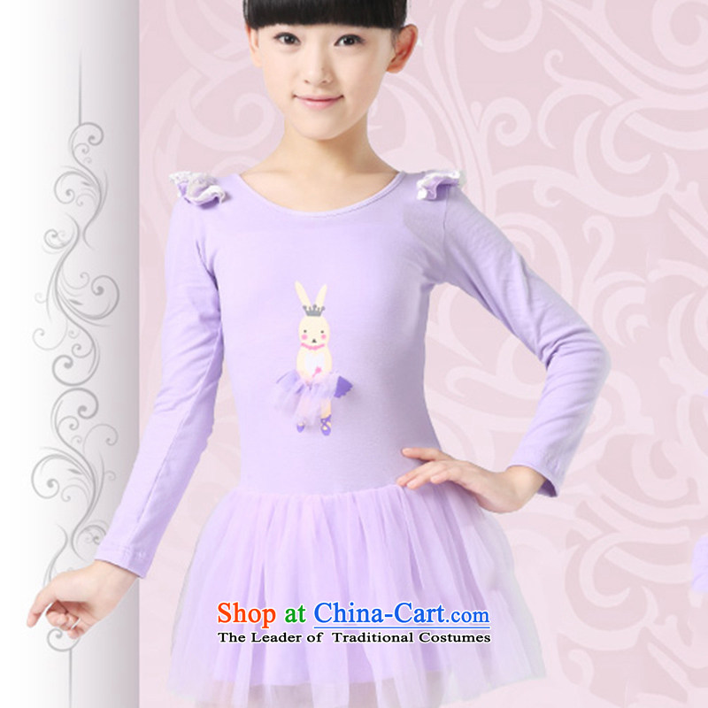 The girl child dance skirt early childhood Ballet Dance skirt service (not included) TZ5123-0013 socks purple (long-sleeved) 130CM,POSCN,,, shopping on the Internet