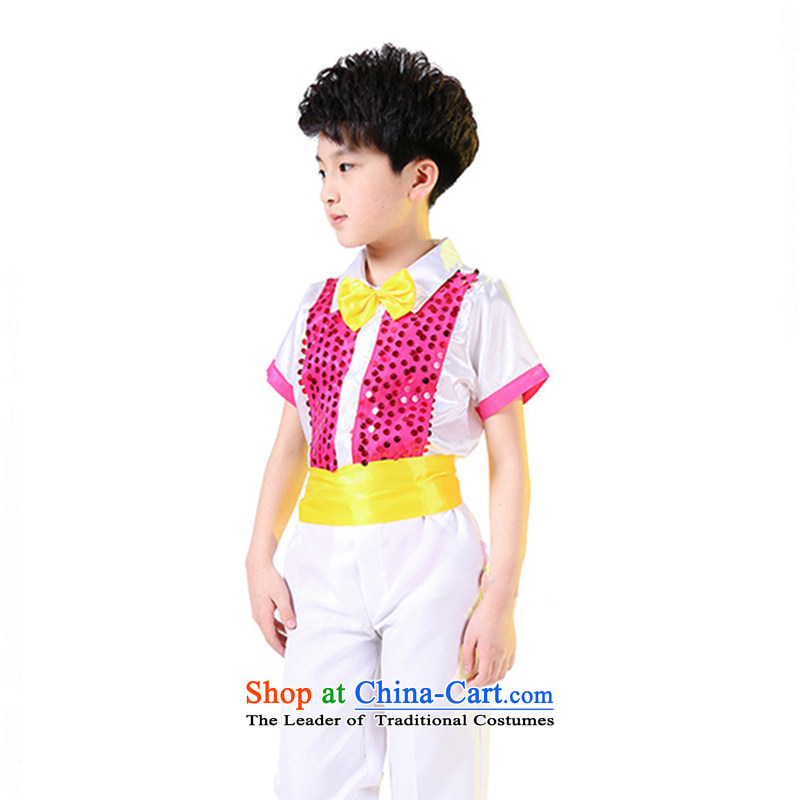 Children of primary and secondary students will come on children's choral clothing chorus girl?TZ5123-0015 performances?by serving red _male_ 150cm