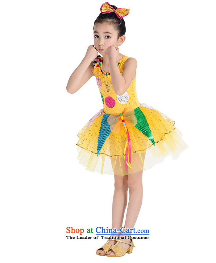 Children will dress female child care on-chip modern dance performances to girls children TZ5123-0020 Yellow 130cm photo, prices, brand platters! The elections are supplied in the national character of distribution, so action, buy now enjoy more preferential! As soon as possible.