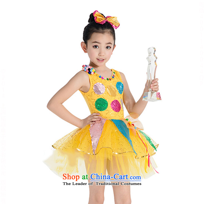 Children will dress female child care on-chip modern dance performances to girls children?TZ5123-0020?Yellow?130cm