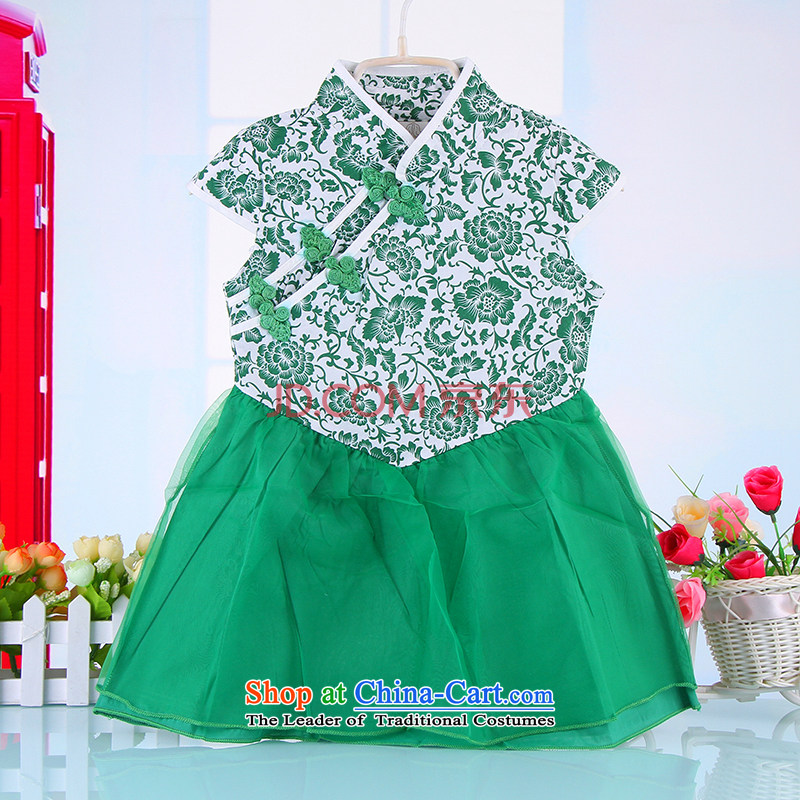 Children qipao girls Tang dynasty princess skirt 61 female babies dance performances to porcelain skirt 4451 Green 110 Bunnies Dodo xiaotuduoduo) , , , shopping on the Internet