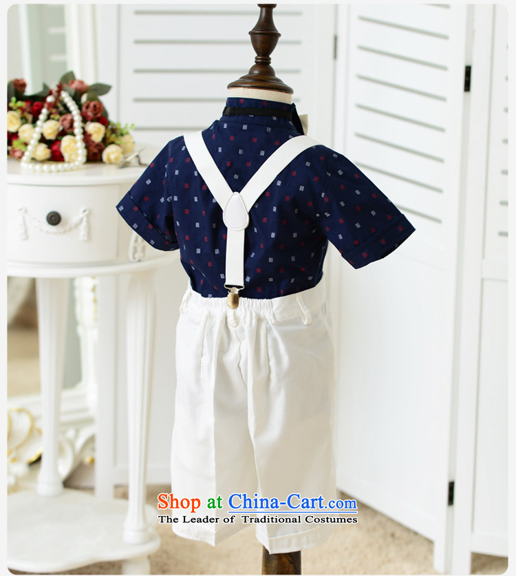 Bathing in the staff of the estate boy strap Flower Girls dress 2015 boy jumpsuits kit, the Bangwei costumes and shirts trousers will BD06 dark blue shirt + white strap shorts 150cm photo, prices, brand platters! The elections are supplied in the national character of distribution, so action, buy now enjoy more preferential! As soon as possible.