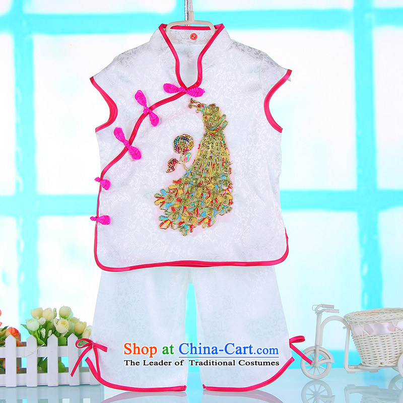 Summer 2015 new products Tang dynasty, short-sleeved children Kit China wind girls under the age of your baby dress two kits 4686th pink 110 Bunnies Dodo xiaotuduoduo) , , , shopping on the Internet