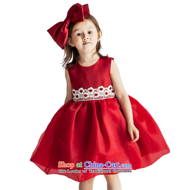 Jasmine 2015 New Po Children dress Flower Girls wedding dress service will show bon bon princess skirt Advanced Customization Custom Size 5 red day shipping