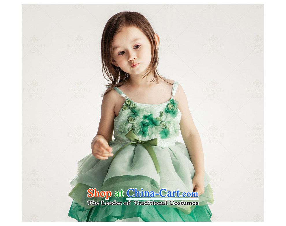Po Jasmine children wedding dresses princess skirt fall new evening dresses bon bon skirt flower girl children's wear Advanced Customization Custom Size Green - 5 day shipping picture, prices, brand platters! The elections are supplied in the national character of distribution, so action, buy now enjoy more preferential! As soon as possible.