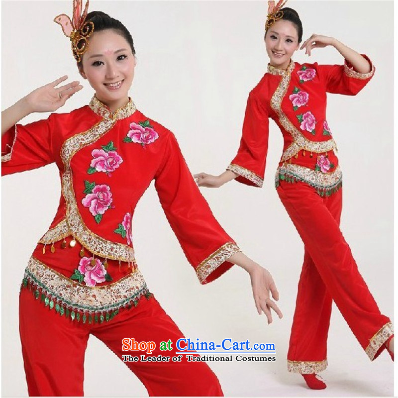 2015 new special dance performances to female theatrical performances services Spangle Embroidery national yangko janggu clothing yellow XXXL, crown monkey , , , shopping on the Internet