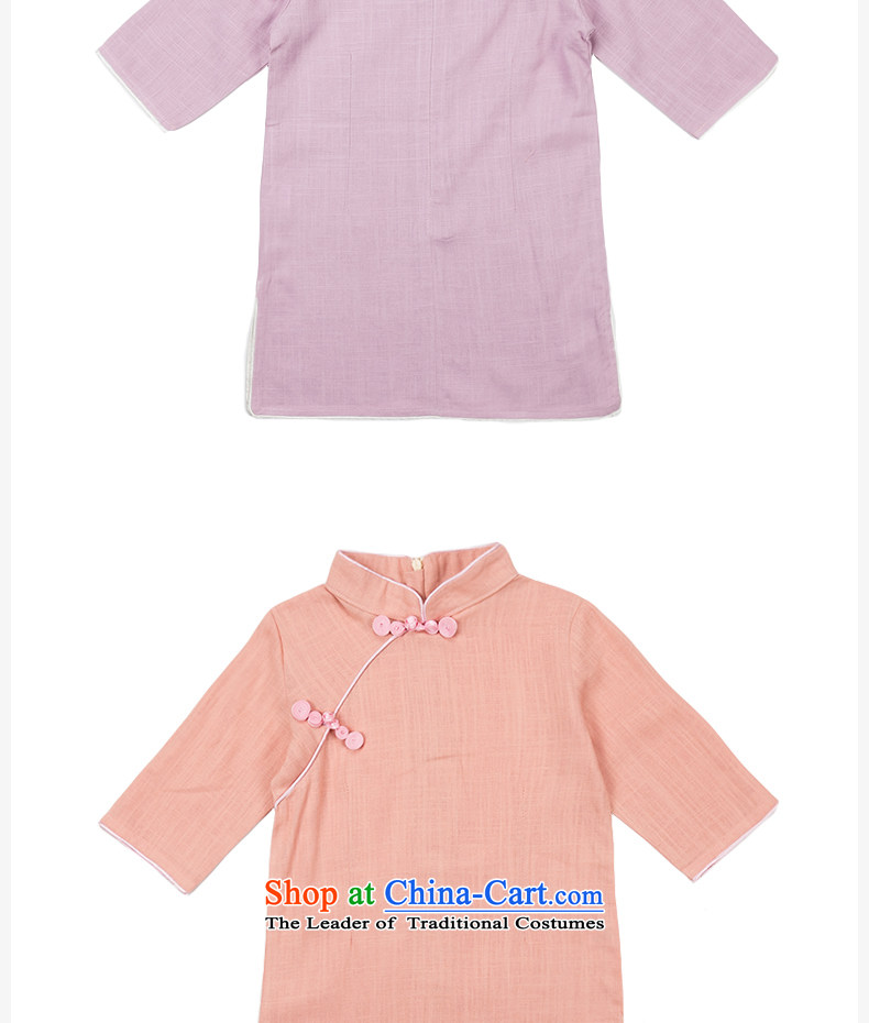 Child Lok Wei spring and autumn) Children Tang dynasty qipao girls 7 cuff dresses solid color cotton linen Chinese Antique baby skirts purple 80 pictures, prices, brand platters! The elections are supplied in the national character of distribution, so action, buy now enjoy more preferential! As soon as possible.