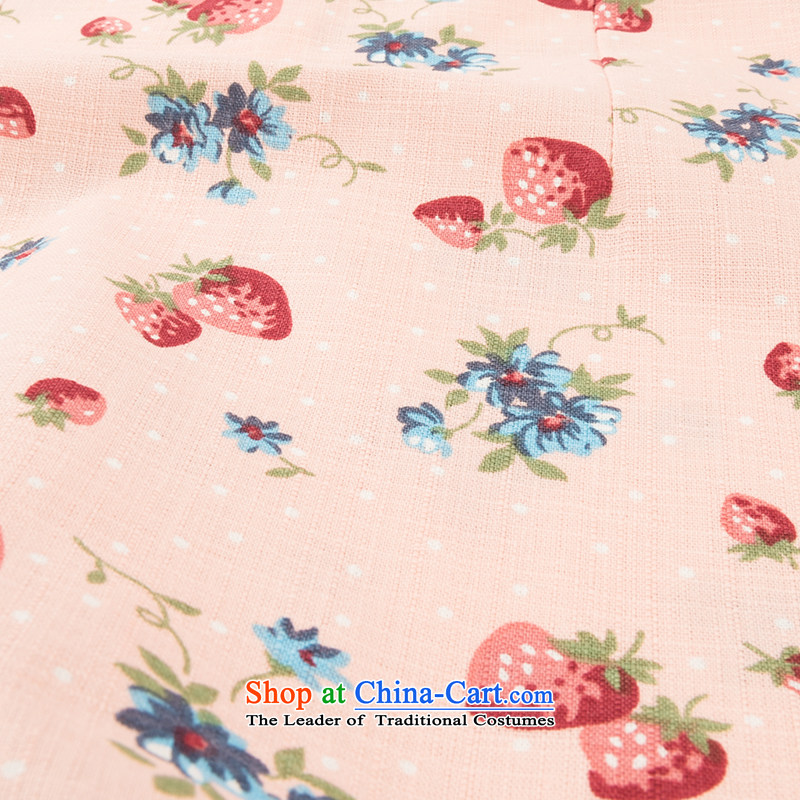 Child Lok Wei spring and autumn) Children Tang dynasty qipao girls 7 cuff dresses sweet small strawberries pure cotton dress suit 110 Chinese baby boy Lok Wei (tonglehui) , , , shopping on the Internet