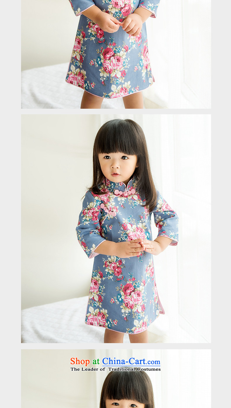 Child Lok Wei spring and autumn) Children Tang dynasty qipao girls 7 cuff dresses floral cotton dress suits your baby antique Chinese 80 pictures, prices, brand platters! The elections are supplied in the national character of distribution, so action, buy now enjoy more preferential! As soon as possible.