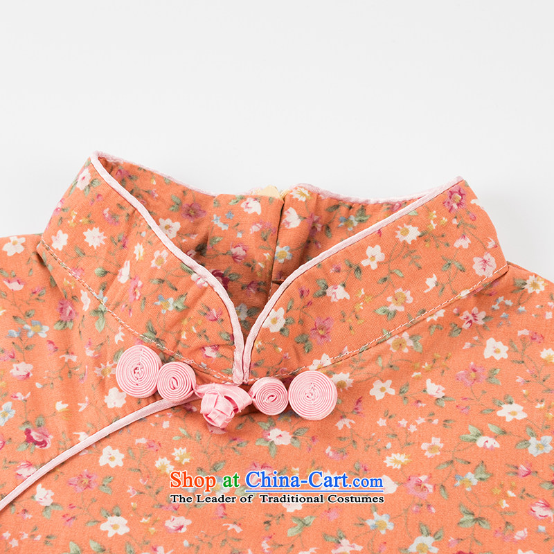 Child Lok Wei spring and autumn) Children Tang dynasty qipao girls 7 cuff dresses pink cotton dress suits your baby retro Chinese 120 girls Lok Wei (tonglehui) , , , shopping on the Internet