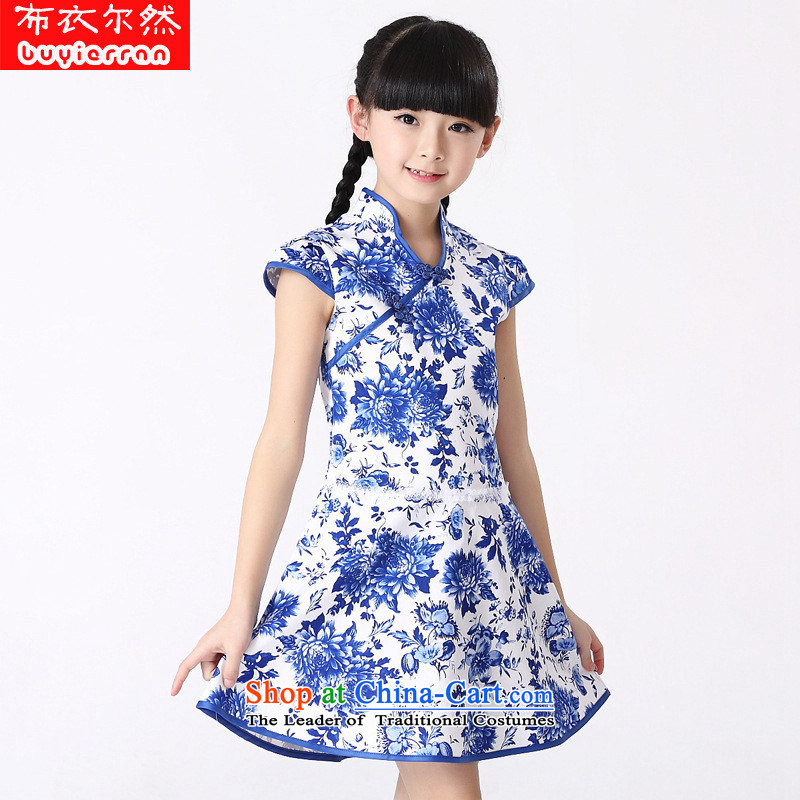 Summer porcelain girls qipao China wind children's wear dresses guzheng show girls dress