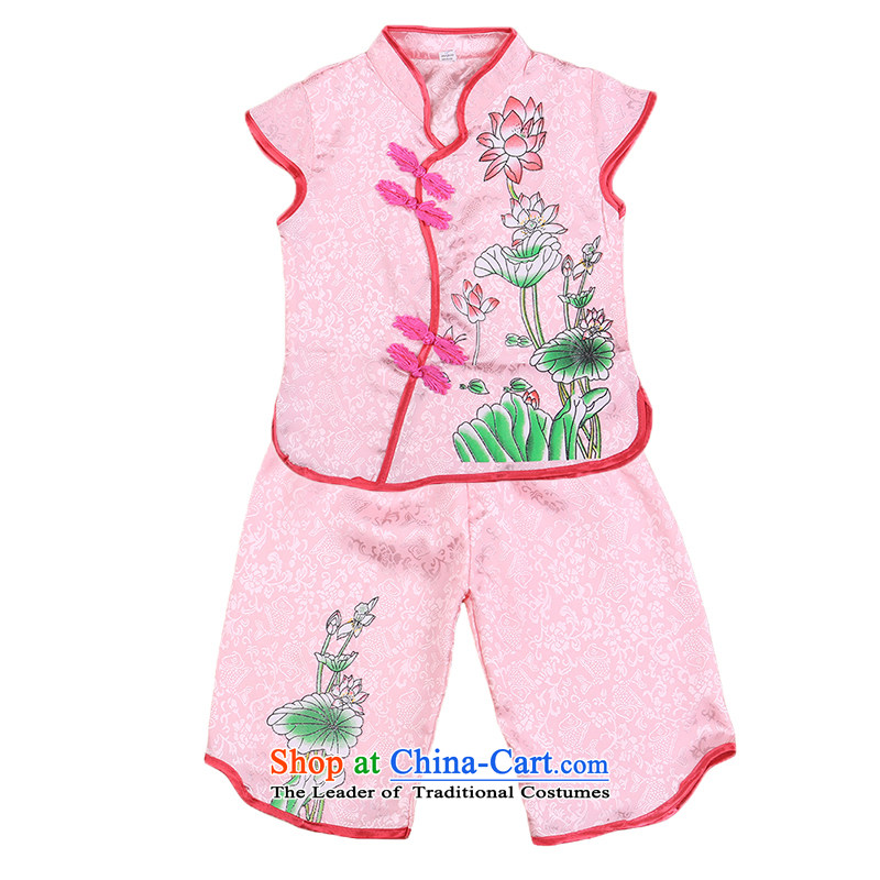 Small and new children a lot of Tang Dynasty girls vest shorts Summer Package your baby performances services services of ethnic dance pink?120
