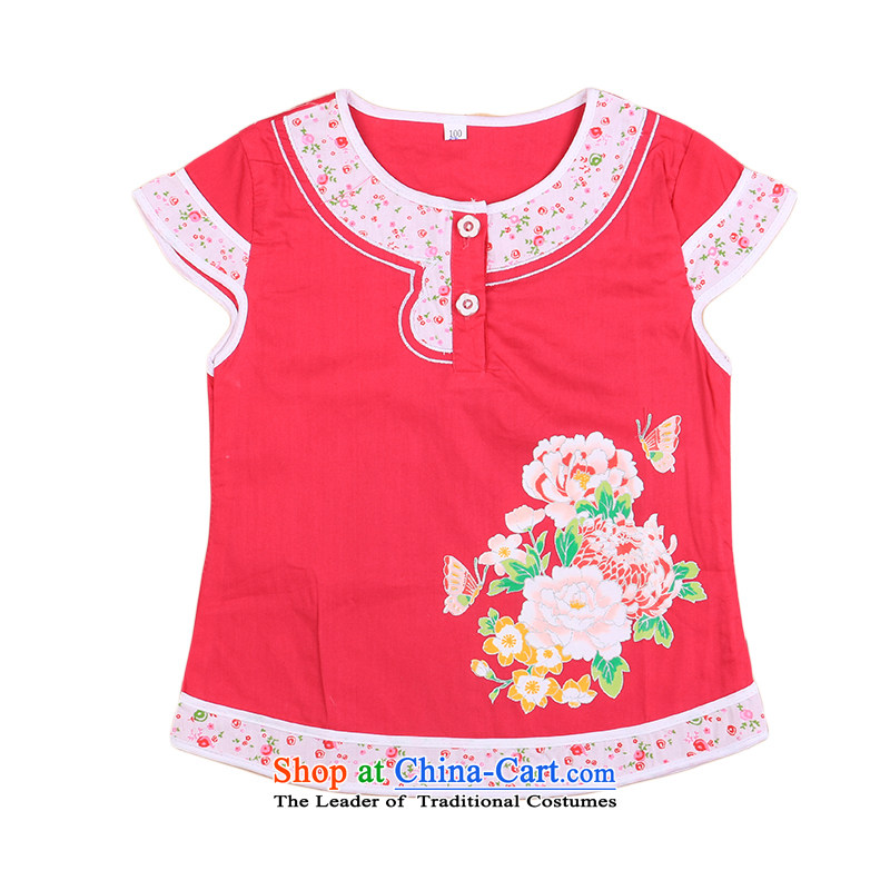 Tang Dynasty girls summer baby qipao silk short-sleeved short skirt kit girls aged 0-1-2-3 infant children 4810. . Red 120 Bunnies Dodo xiaotuduoduo) , , , shopping on the Internet